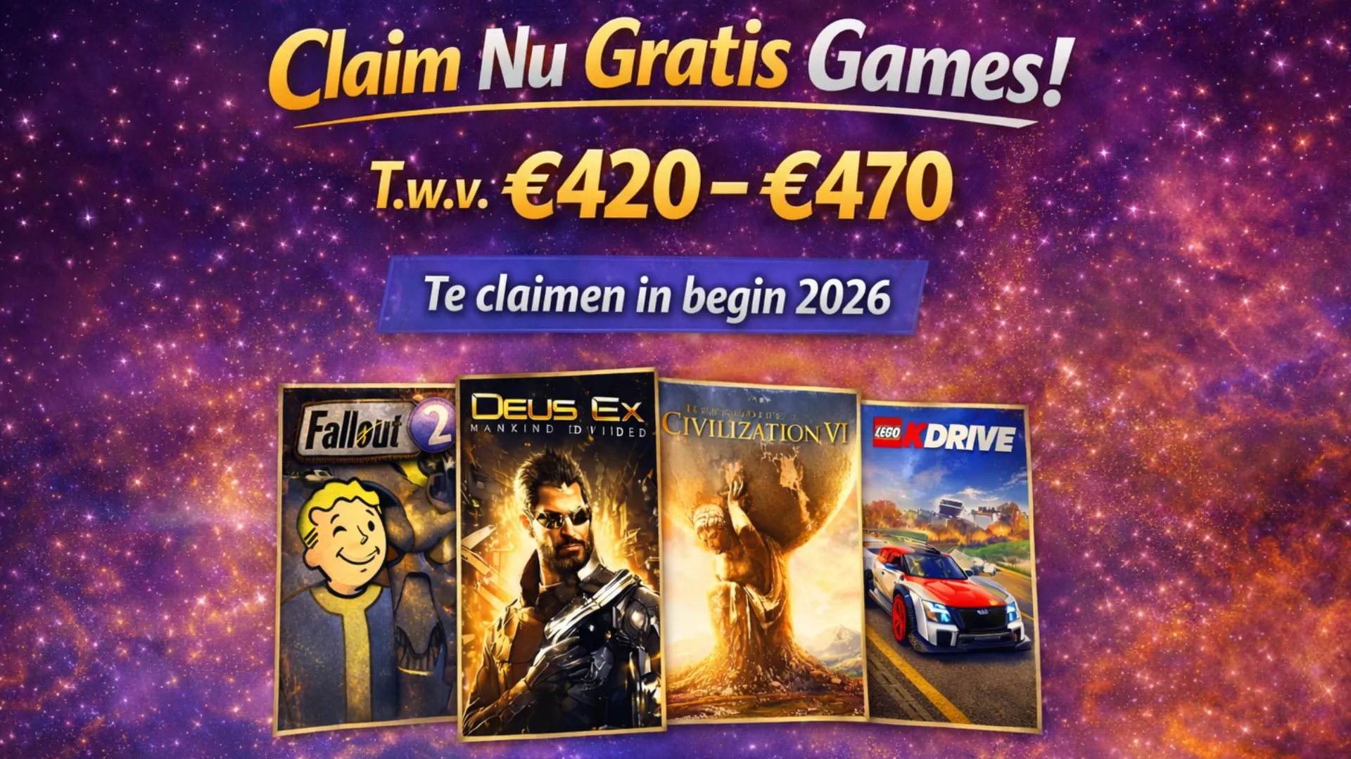 Nieuw jaar, nieuwe gratis games: claim ze nu (ter waarde van honderden euro’s!)