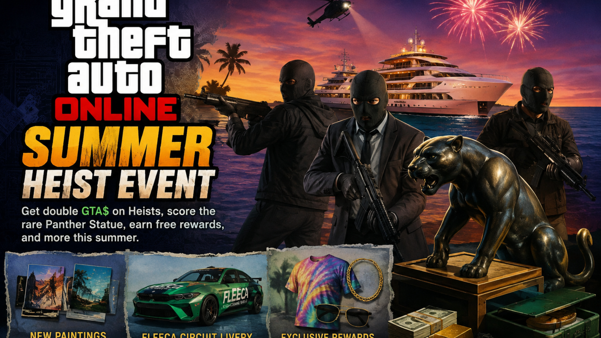 GTA Online starts Summer Heist Event with rare panther image and millions of bonuses